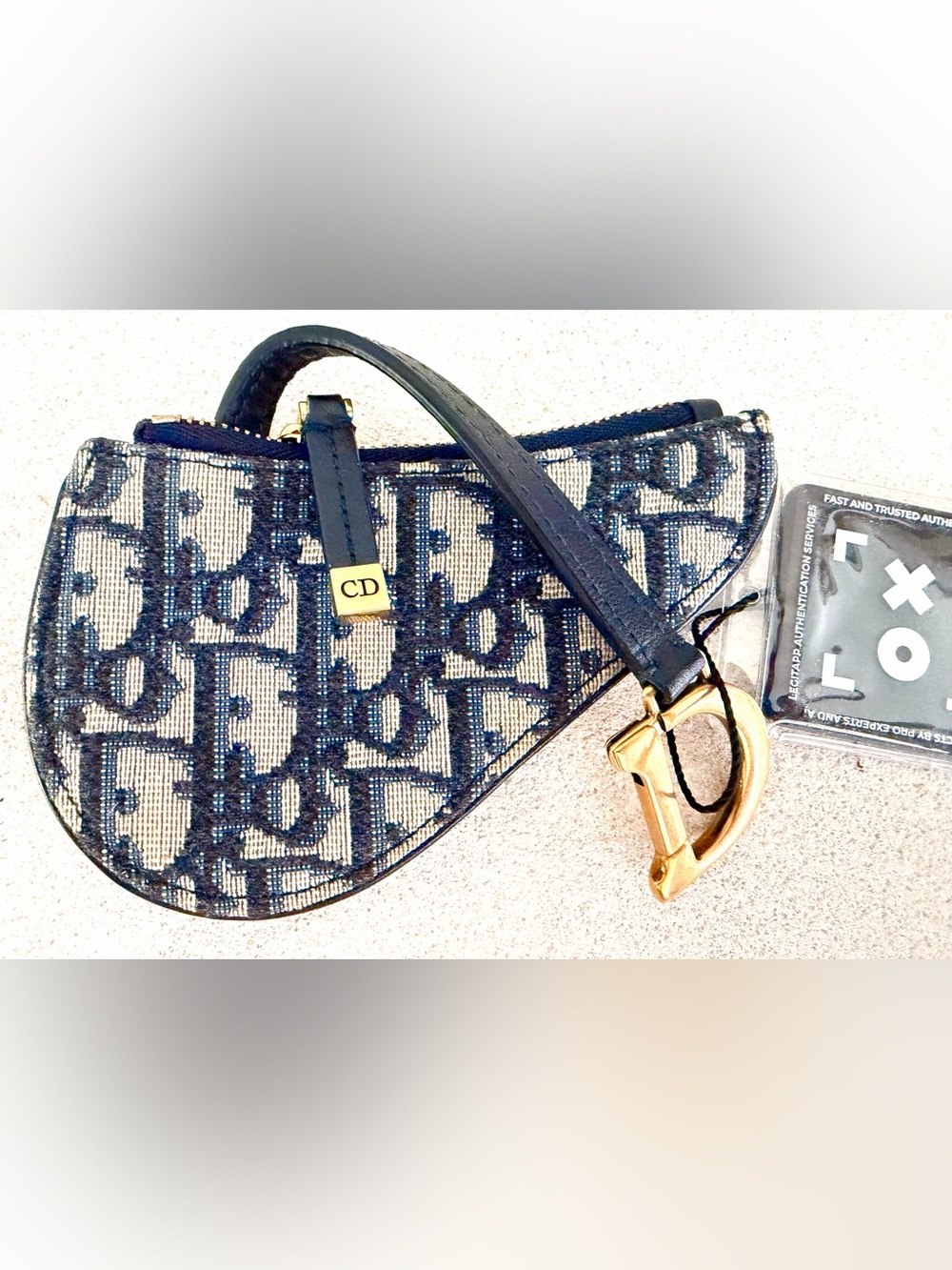 CHRISTIAN DIOR Vintage Trotter Saddle D Ring Coin Case Wristlet + COA - Picture 8 of 8